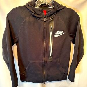 Nike Tech Hoodie Kids Small Black Fleece Sweatshirt Jacket Full Zip $105 MSRP